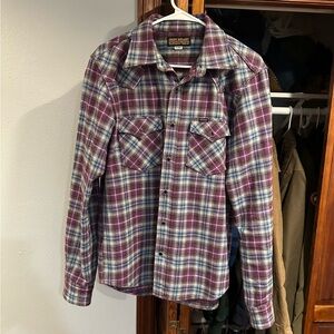 Iron Heart Ultra Heavy Flannel Western Shirt, Purple
